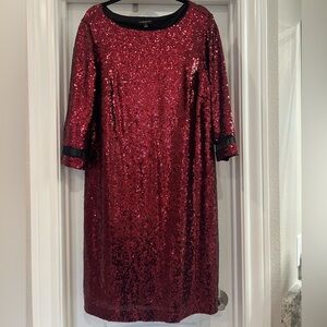 Red sequin dress